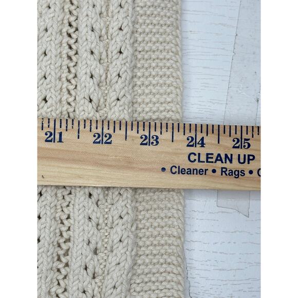 Banana Republic Cream Eyelet Sleeveless Knit Halter Top Casual Stretch Comfort M - Picture 5 of 6